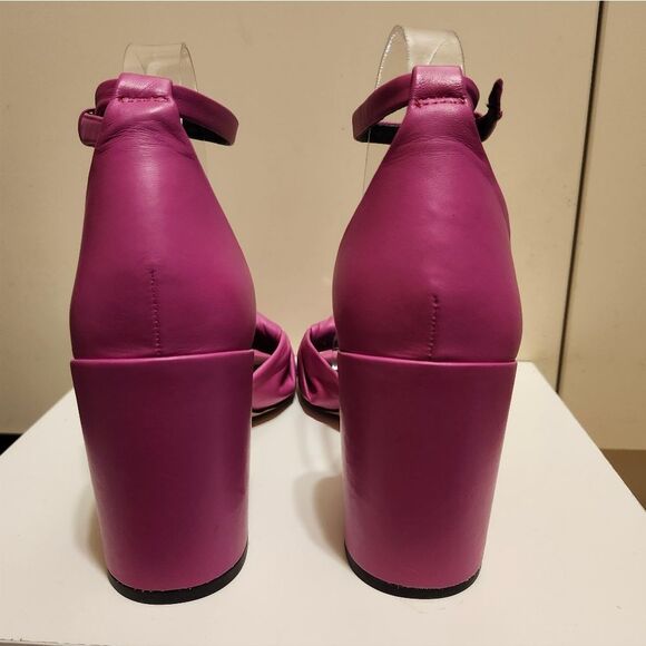 Rebecca Minkoff "Capriana" Fuchsia Leather Chunk Heel Sandals Sz.8.5 Ret.$175 - Picture 8 of 10